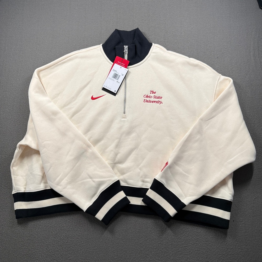 Nike Ohio State Buckeyes Sweatshirt Womens XXL Cream Black 03O8-014M-OH-FFD